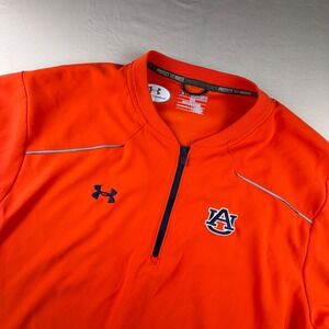 Under Armour team issued Auburn Tigers 1/4" Zip S/S coaches shirt men's XXL 0151
